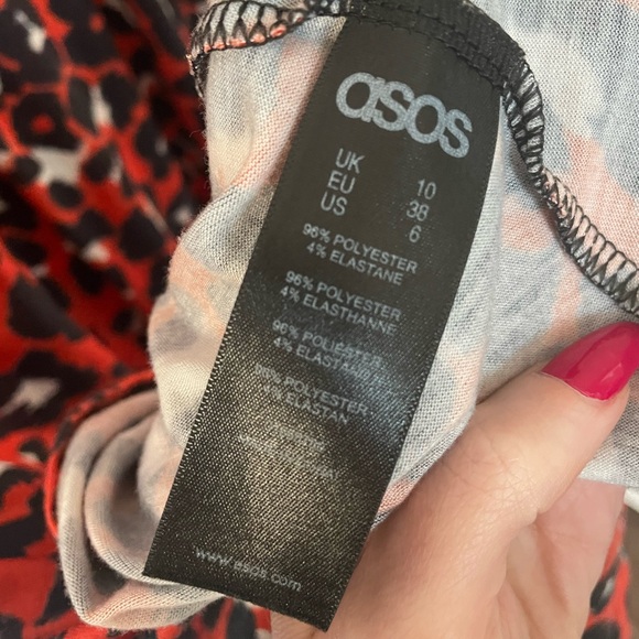 ASOS Orange Leopard Print Shift Dress - Picture 4 of 4